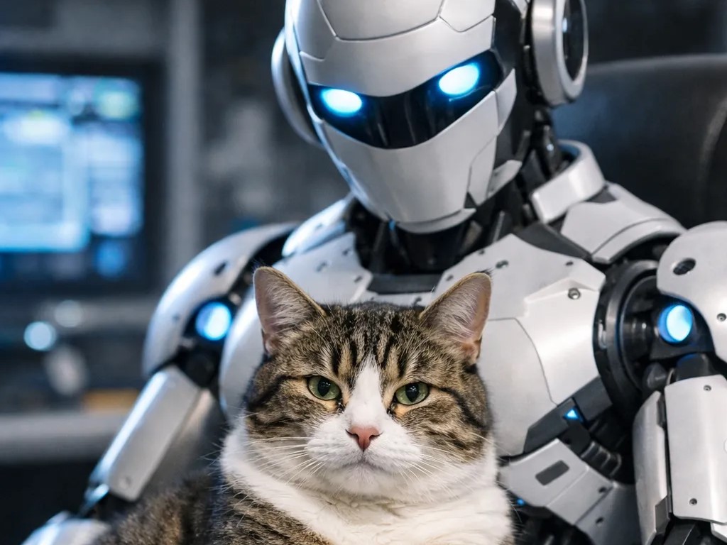 Robot and Cat